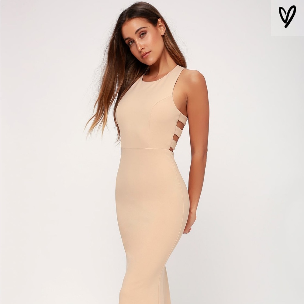 Power of Wow nude maxi dress